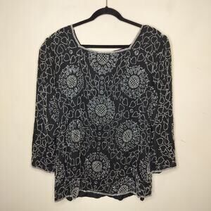 Jakelin Designs Silk Beaded Top Hearts Floral Dressy Formal